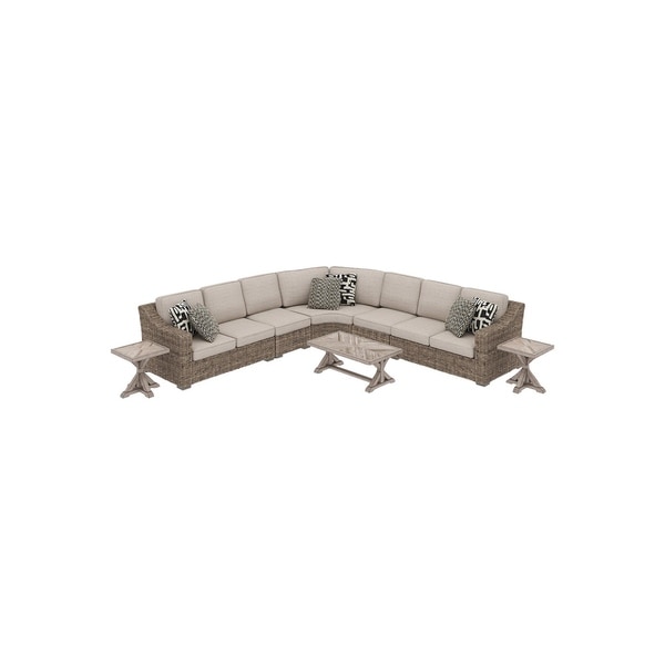 Shop Beachcroft 8-Piece Outdoor Sectional Set - Beige ... Shop Beachcroft 8-Piece Outdoor Sectional Set - Beige ... on Beachcroft Beige Outdoor Living Room Set id=27417