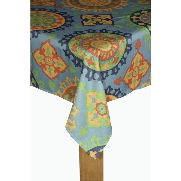 Marrakesh Turquoise Imported Indoor/Outdoor Tablecloth. Opens flyout.