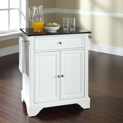 Crosley Lafayette Black Granite Top Portable Kitchen Island - 18"d x 31"w x 35.5"h