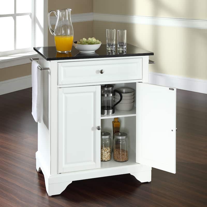 Crosley Lafayette Black Granite Top Portable Kitchen Island - 18"d x 31"w x 35.5"h