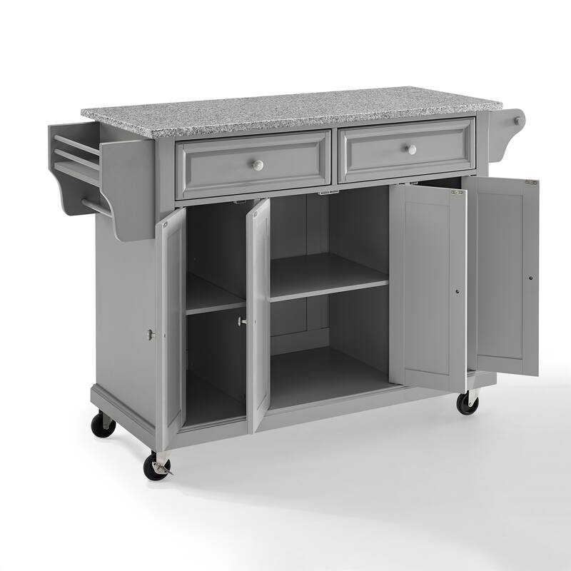 Crosley Solid Granite Top Kitchen Cart/Island In Vintage Grey - 51.5 "W x 18 "D x 34 "H