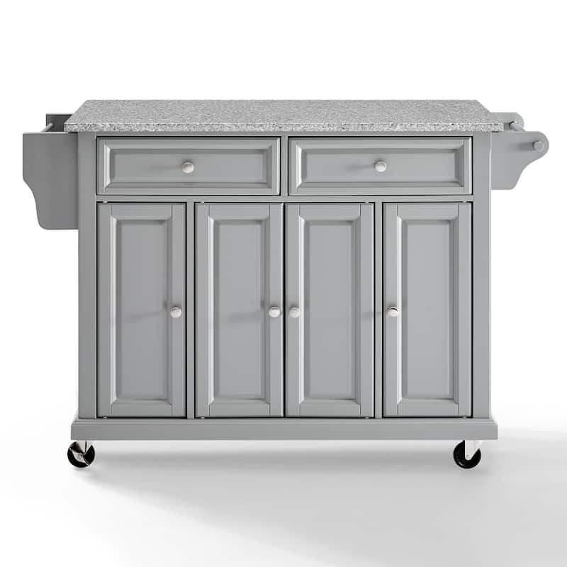 Crosley Solid Granite Top Kitchen Cart/Island In Vintage Grey - 51.5 "W x 18 "D x 34 "H