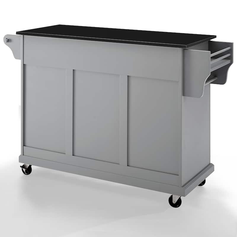 Crosley Solid Black Granite Top Kitchen Island - 51.5 "W x 18 "D x 34 "H