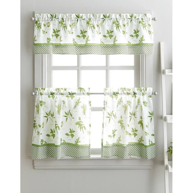 Spring Herb Garden Kitchen Curtain Tier Set - 36 in. - 3 Pc Set