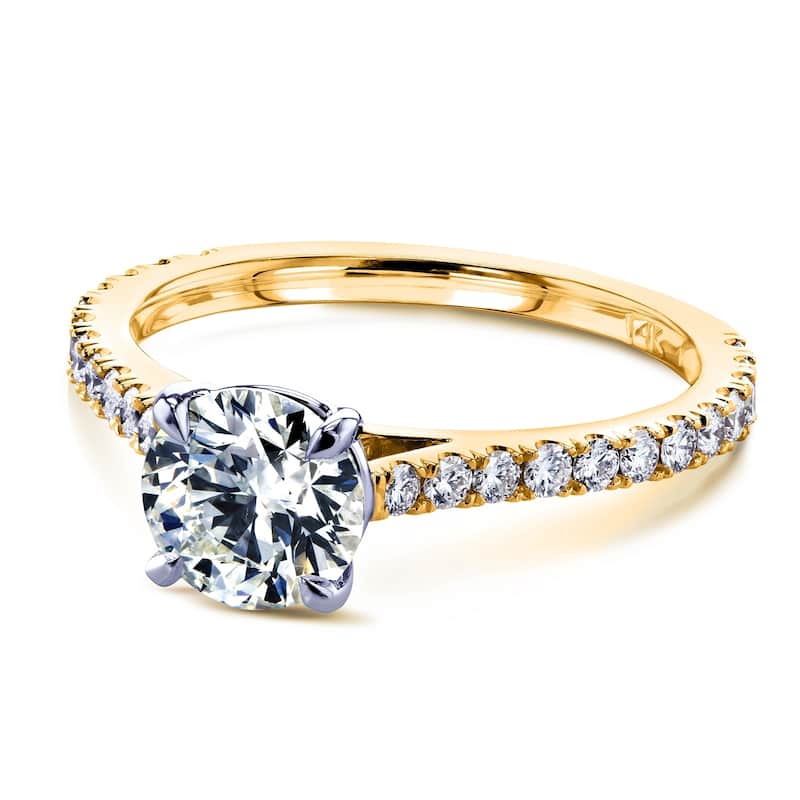 Annello by Kobelli 14k Gold 1 1/3ct Diamond Cathedral Ring