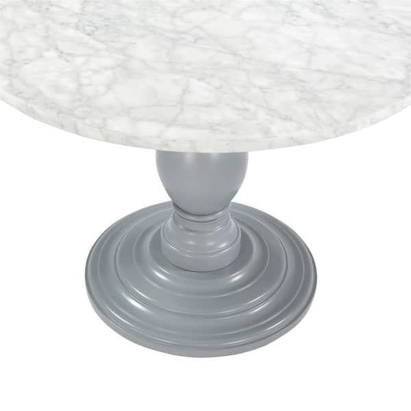 Cosmoliving Waverly Faux Marble Grey Pedestal Dining Cosmoliving Waverly Faux Marble Grey Pedestal Dining