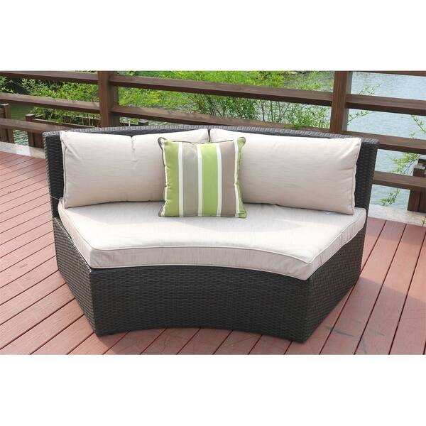 Shop Havenside Home 6 Piece Outdoor Wicker Half Round Sectional