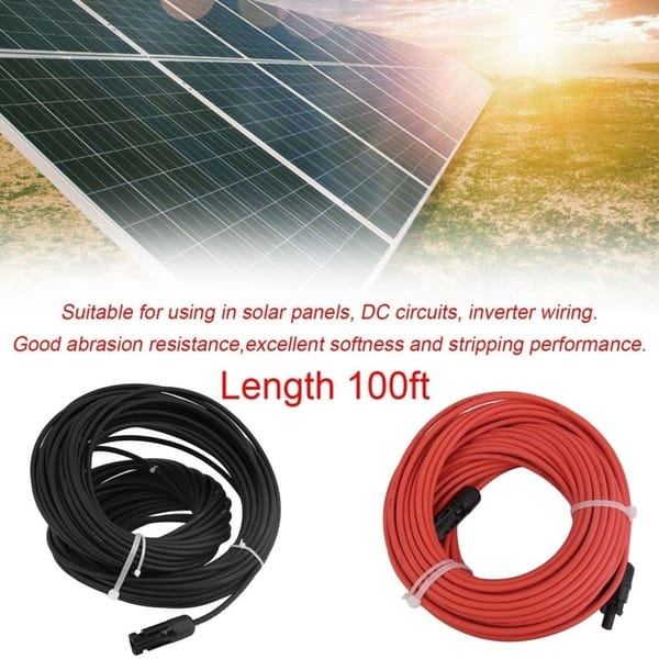 1 Pair MC4 Solar Panel Extension Connector PV Cable PV Extension Wire ...