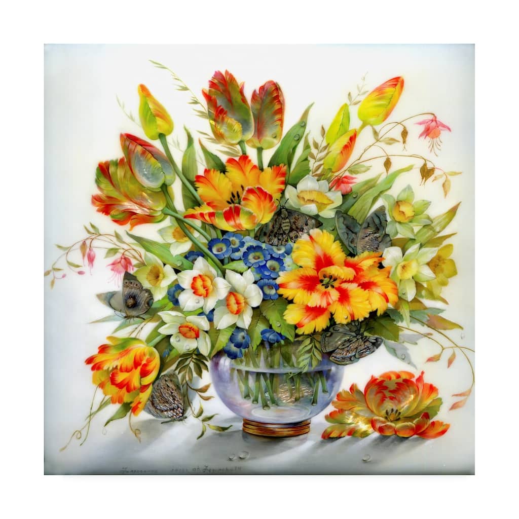 Tania Fedorova 'Red And Yellow Floral Vase' Canva