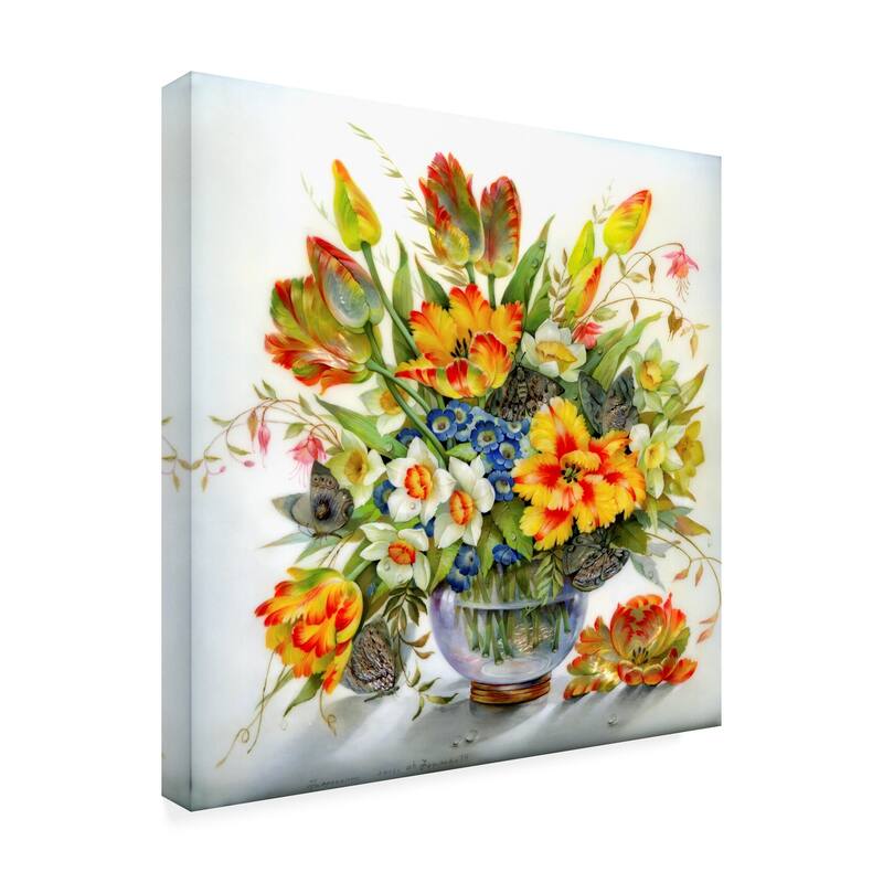 Tania Fedorova 'Red And Yellow Floral Vase' Canva