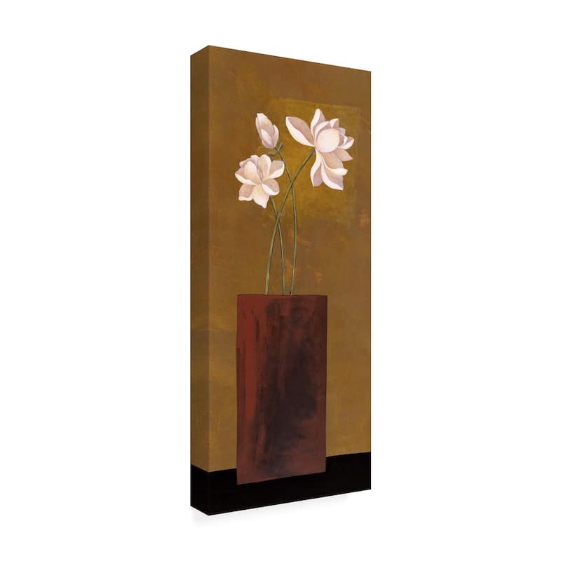 Pablo Esteban 'White Flowers In Red Vase' Canvas - Bed Bath & Beyond ...