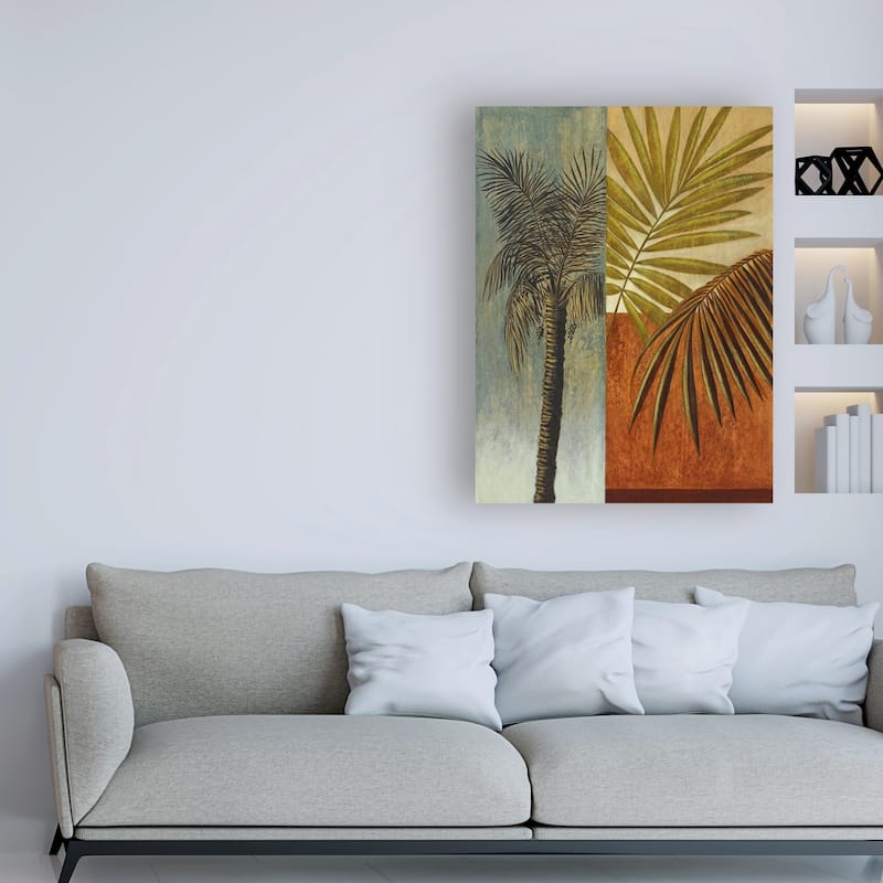 Pablo Esteban 'Palm Trees and Fronds' Canvas Art - On Sale - Bed Bath ...