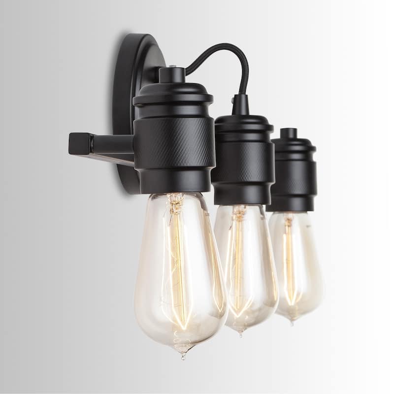 Copper Grove Dupnitsa 3-light Matte Black Bath Vanity Light Fixture