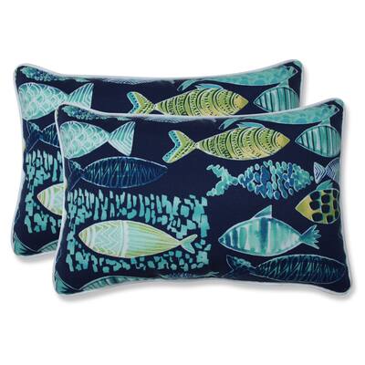 Hooked Lagoon Rectangular Throw Pillow (Set of 2)