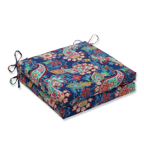 papaya paisley seat cushion