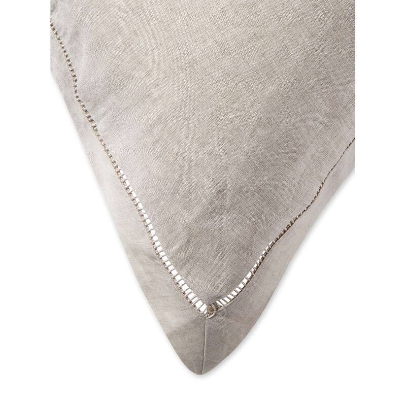 Belgian Flax Linen Collection Ladder Ladder Hemstitch Sham Euro Cover Set
