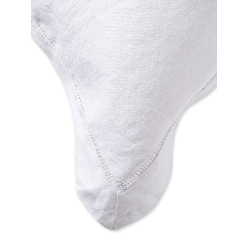 Belgian Flax Linen Collection Ladder Ladder Hemstitch Sham Euro Cover Set