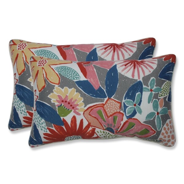 Catching Rays Poppy Rectangular Throw Pillow (Set of 2)