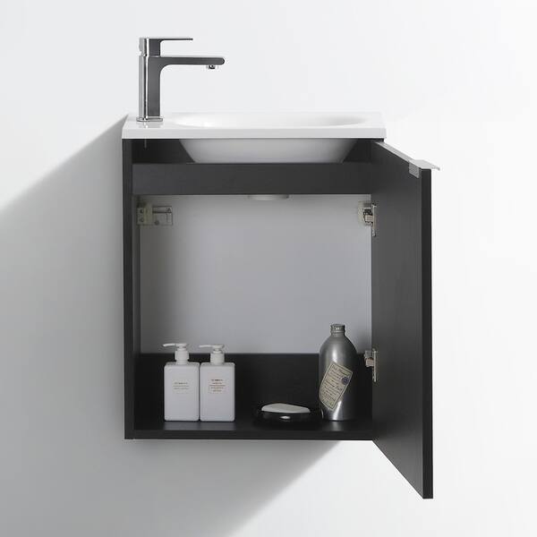 Shop Fresca Valencia 20 Black Wall Hung Modern Bathroom Vanity