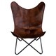 Natural Leather Butterfly Chair in Brown, 2 Piece Set - Thumbnail 3