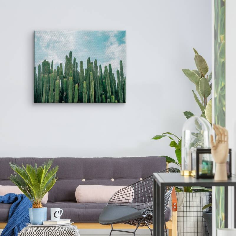 Masterpiece Art Gallery Cactus Greens Desert Sky By David Sola Canvas Art Print