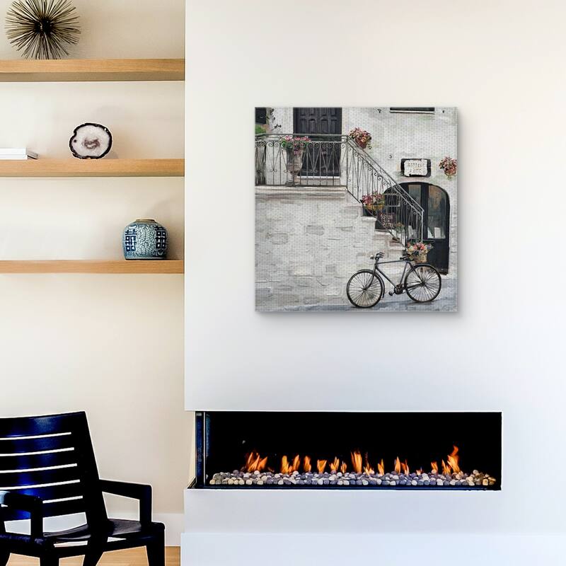 Masterpiece Art Gallery Bottega D'Arte Bicycle & Building By Studio Arts Canvas Art Print