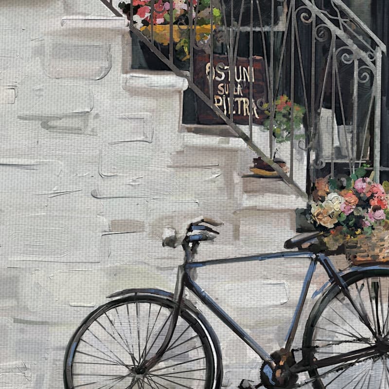 Masterpiece Art Gallery Bottega D'Arte Bicycle & Building By Studio Arts Canvas Art Print