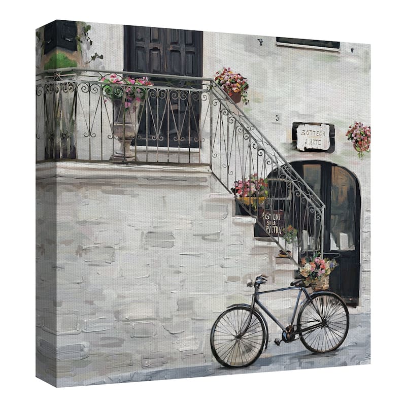 Masterpiece Art Gallery Bottega D'Arte Bicycle & Building By Studio Arts Canvas Art Print
