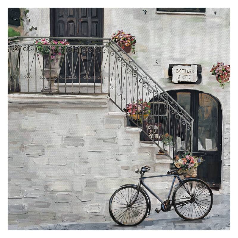 Masterpiece Art Gallery Bottega D'Arte Bicycle & Building By Studio Arts Canvas Art Print