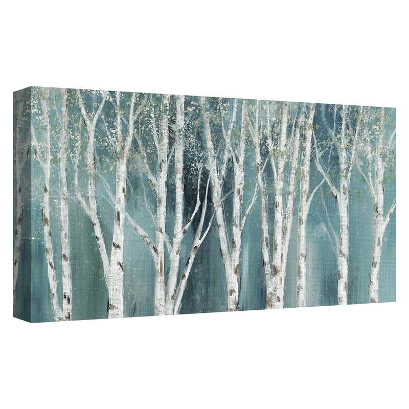 Masterpiece Art Gallery Birch On Blue Soft Mystical Forest By Nan Canvas Art Print