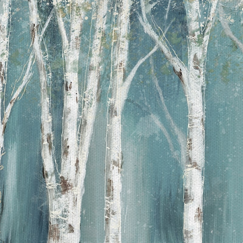 Masterpiece Art Gallery Birch On Blue Soft Mystical Forest By Nan Canvas Art Print