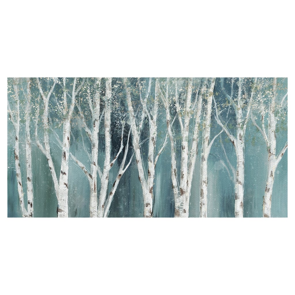 Masterpiece Art Gallery Birch On Blue Soft Mystical Forest By Nan Canvas Art Print