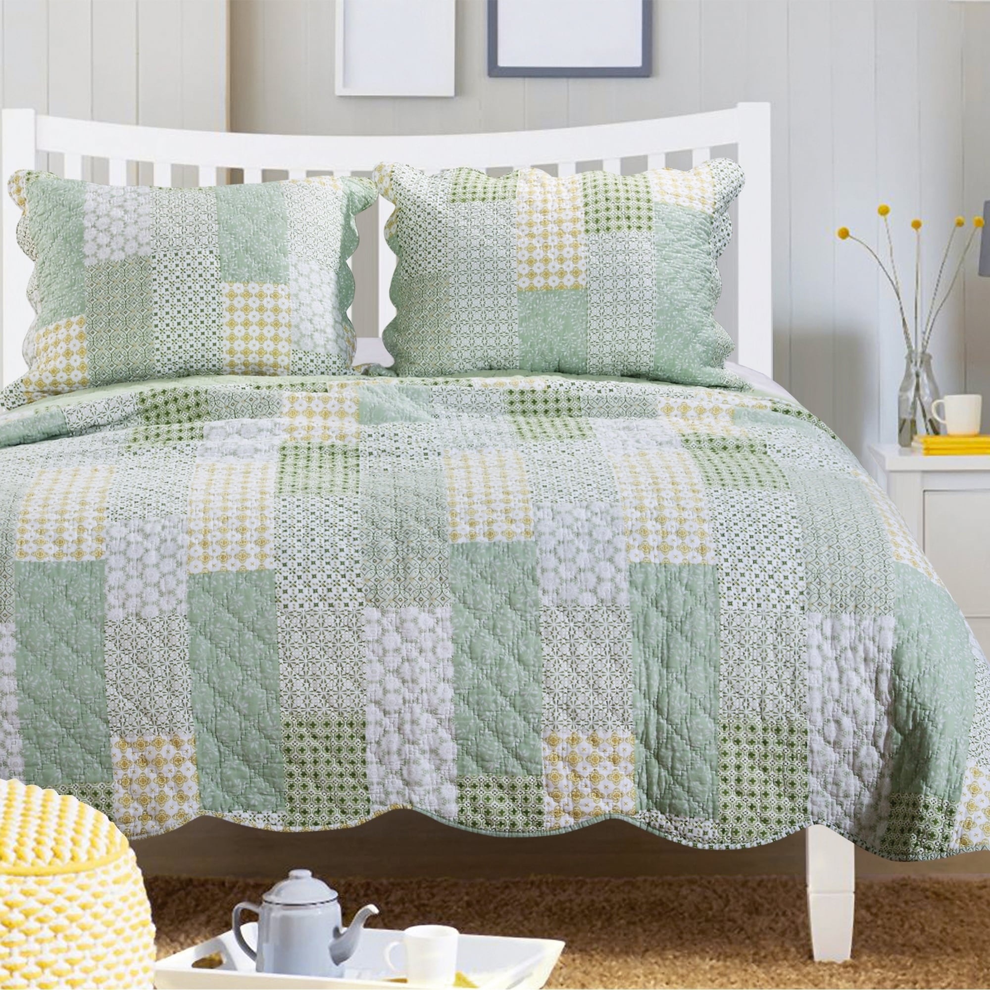 Shop Porch Den Lebanon Sage Cotton Oversized Reversible Quilt