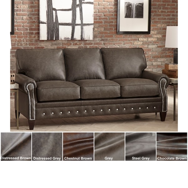 Made In Usa Payne Top Grain Leather Sofa Free