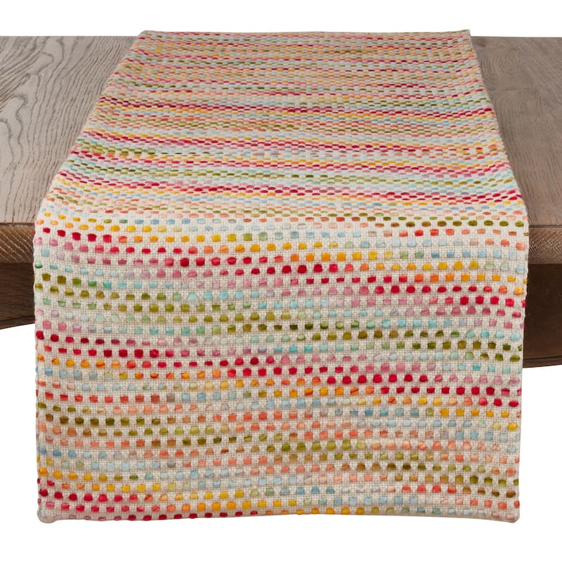 Woven Table Runner With Confetti Design