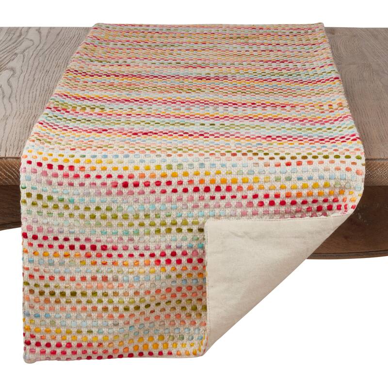 Woven Table Runner With Confetti Design