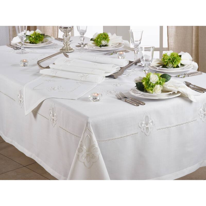 Embroidered Runner With Fleur-de-Lis Design