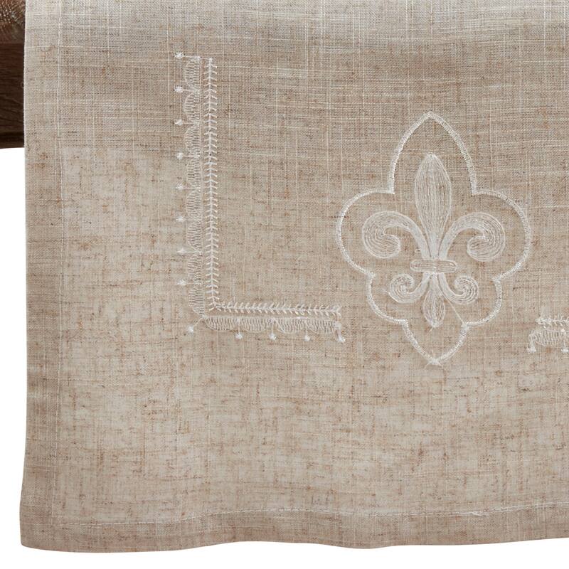 Embroidered Runner With Fleur-de-Lis Design
