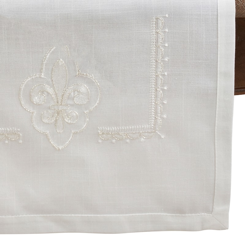 Embroidered Runner With Fleur-de-Lis Design