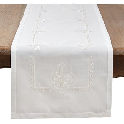 Embroidered Runner With Fleur-de-Lis Design