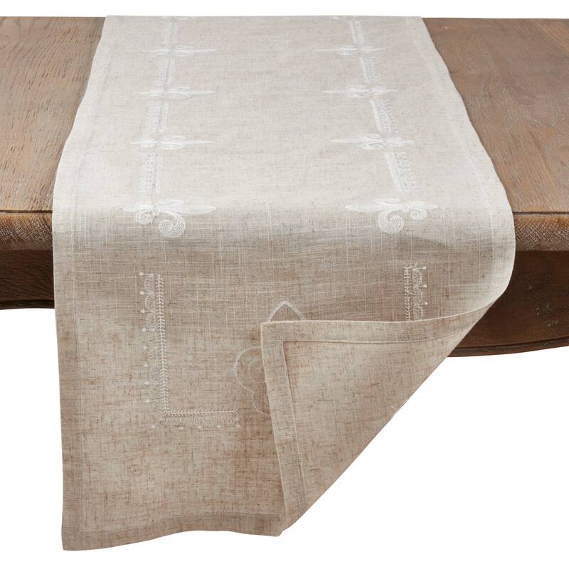 Embroidered Runner With Fleur-de-Lis Design