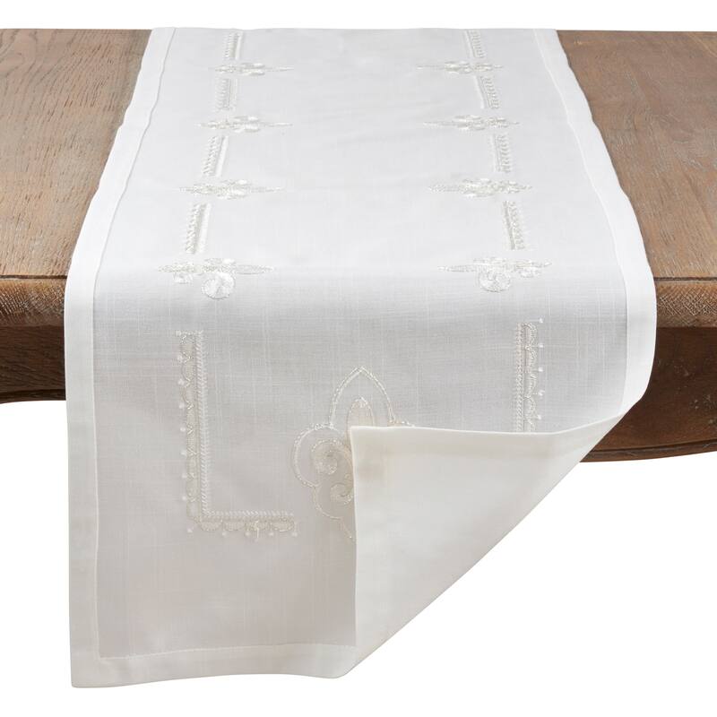 Embroidered Runner With Fleur-de-Lis Design