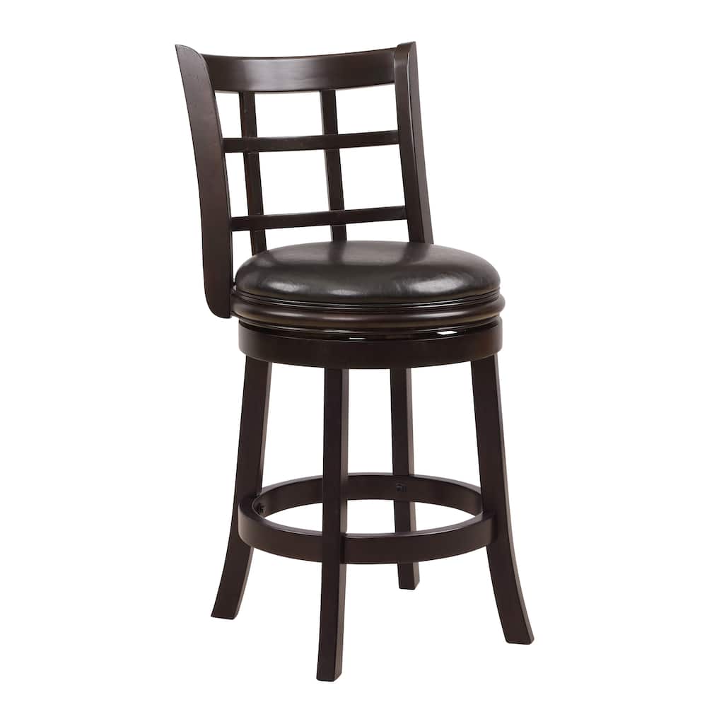 Traditional Brown Swivel 24 In. Counter Height Bar Stool