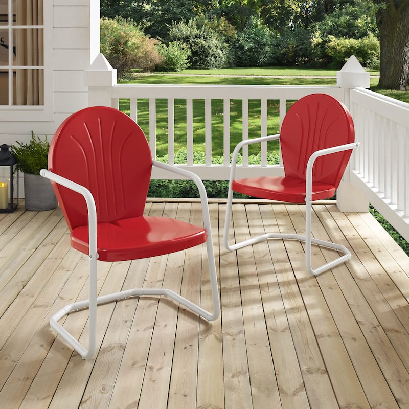 Crosley Griffith Outdoor Metal Armchair - 22 W x 28.2 D x 33.25 H