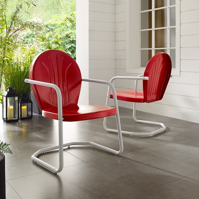 Crosley Griffith Outdoor Metal Armchair - 22 W x 28.2 D x 33.25 H