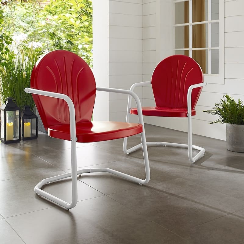 Crosley Griffith Outdoor Metal Armchair - 22 W x 28.2 D x 33.25 H