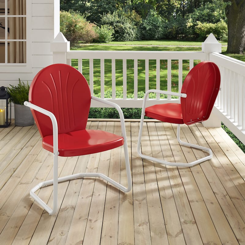 Crosley Griffith Outdoor Metal Armchair - 22 W x 28.2 D x 33.25 H