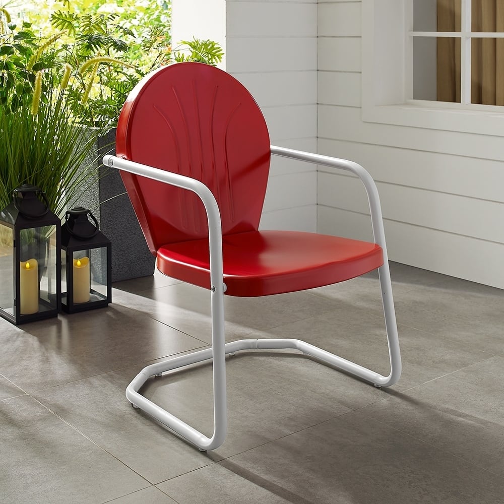 Crosley Griffith Outdoor Metal Armchair - 22 W x 28.2 D x 33.25 H