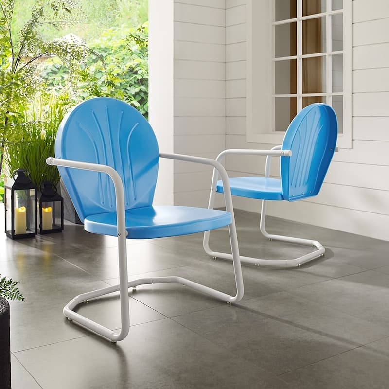 Crosley Griffith Outdoor Metal Armchair - 22 W x 28.2 D x 33.25 H