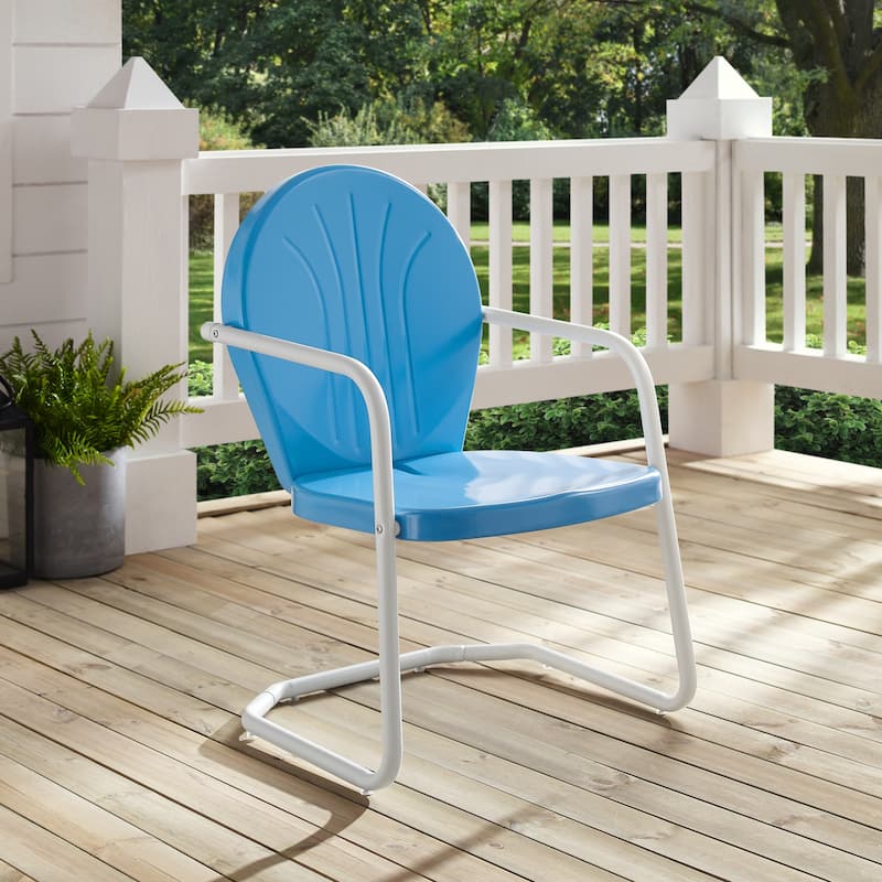 Crosley Griffith Outdoor Metal Armchair - 22 W x 28.2 D x 33.25 H